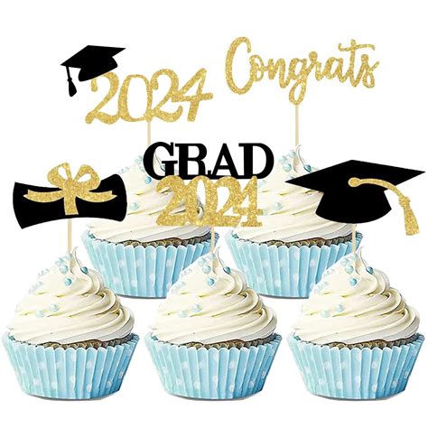 Buy Pcs Cupcake Toppers Graduation Decorations Graduation