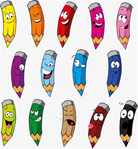 Cute Pencil PNG Images, Cute Clipart, Stationery, Color PNG Transparent ...