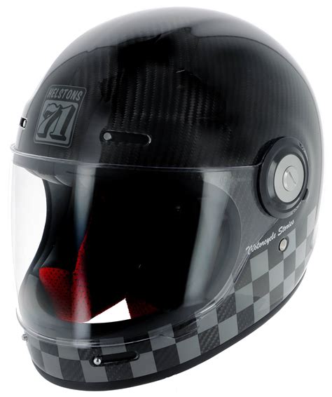 Casque Helstons Course Full Face noir intégral moto vintage