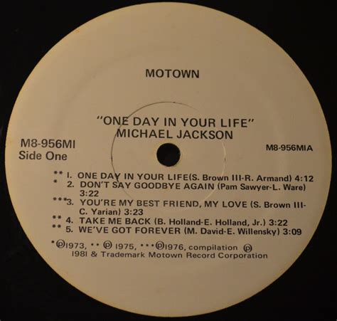 One Day In Your Life De Michael Jackson 1981 33t Motown Cdandlp