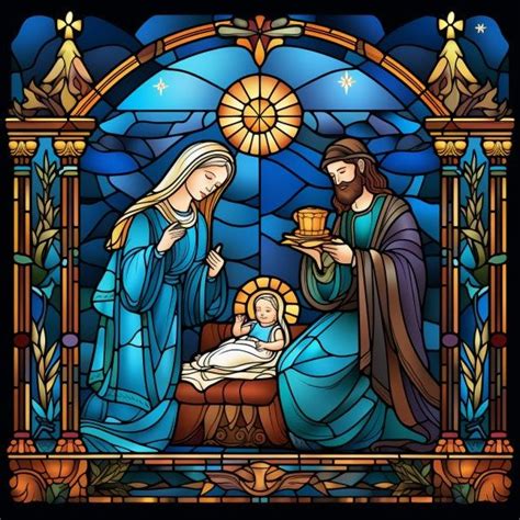 Nativity Scene Stained Glass Window Cling Nativity Scene Faux Stained Glass Window Film Nativity