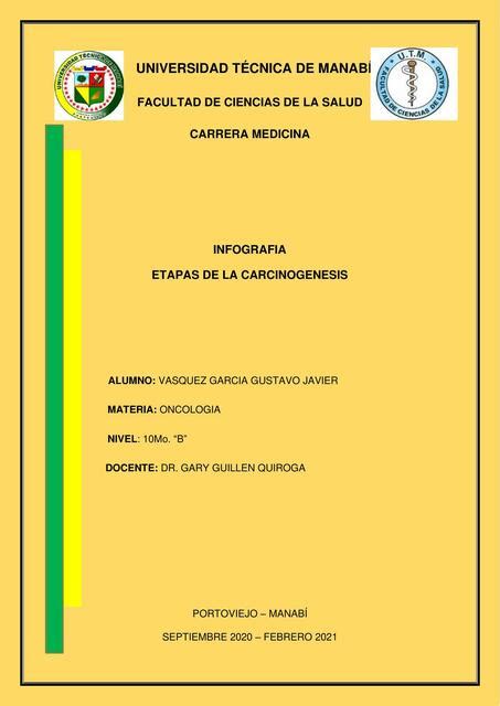 Etapas de la Carcinogénesis Gustavo Vasquez uDocz