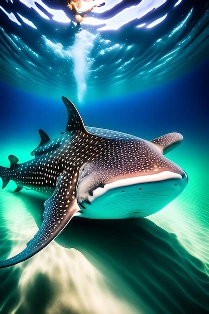 Premium AI Image | Whale shark eating fish and feeding in the open ...