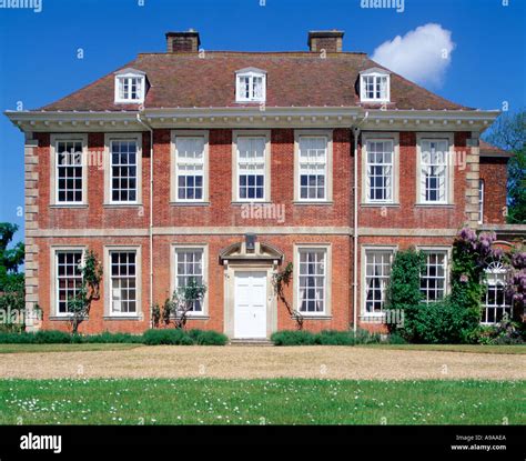 Frontal View Of Elegant 18th Century English Country House UK Stock