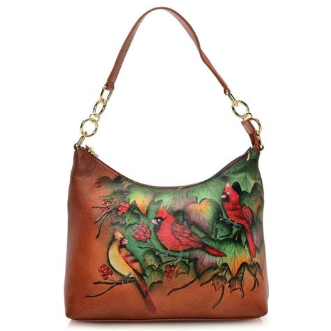 Anuschka Hand Painted Leather Large Top Zip Hobo Bag On Sale At Shophq