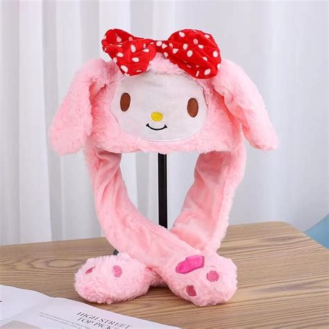 Cydada My Melody Hat Moving Ears Pop Up Ear Movable Jumping Kids Bunny