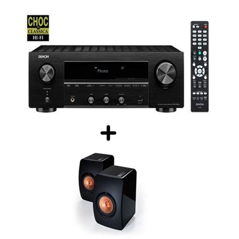 Un Ampli Denon Dra H Black Une Paire D Enceintes Biblioth Que Kef