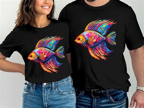 Colorful Tropical Fish T Shirt Vibrant Aquarium Life Tee Mens Women