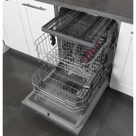 Ge Top Control Built In Dishwasher With 3rd Rack 50dba Black Slate Gdt630pfmds Best Buy