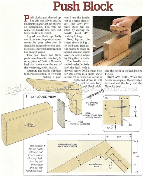 Table Saw Push Block Plans • WoodArchivist