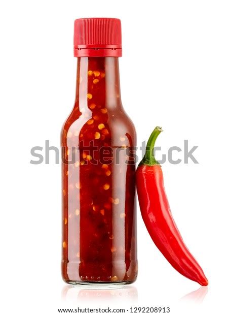 Hot Chilli Sauce Bottle With A Red Hot Pepper