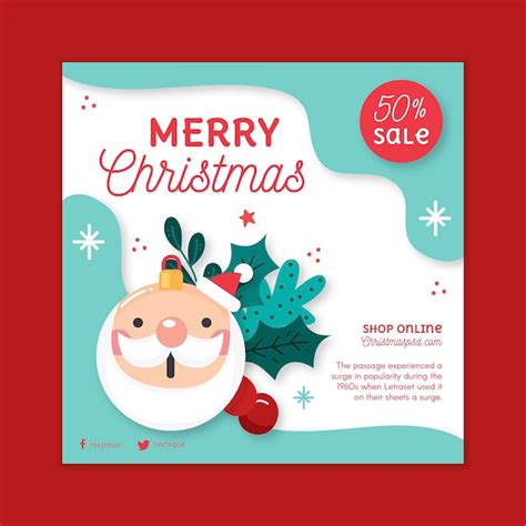 Premium Vector Christmas Sales Flyer Square