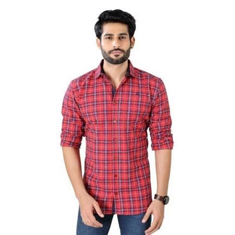 Cotton Medium Checks Mens Check Shirts Full Sleeves Casual At Rs