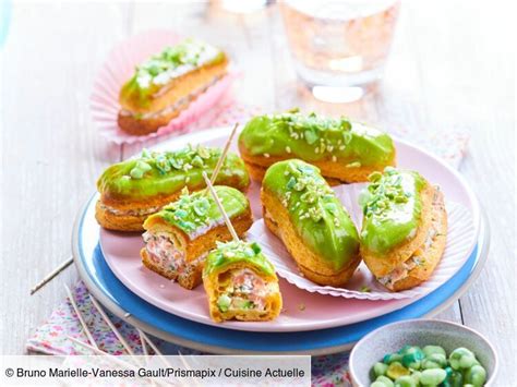 Recette Mini éclairs au saumon et wasabi Ingrédients 6 personnes