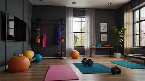 Modern Home Gym With Variety Of Equipment Premium Ai Generated Image