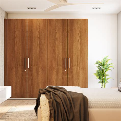 Spacious Wooden Wardrobe Design With Swing Shutters Livspace