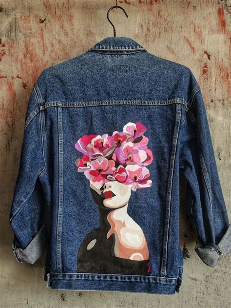 Painted Denim Jacket Painted Denim Jacket Diy Denim Jacket Painted