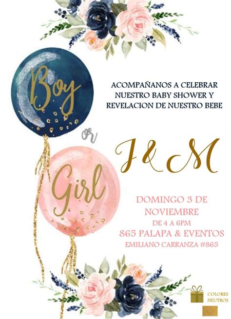 gender reveal Invitaciones de revelación de género Plantillas de