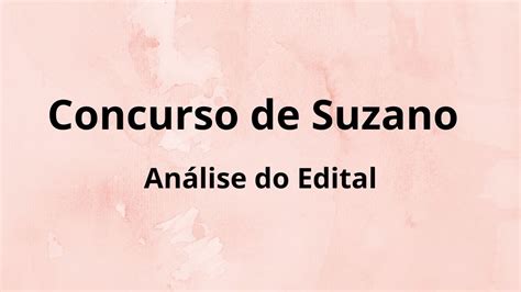 Concurso De Suzano An Lise Do Edital Youtube