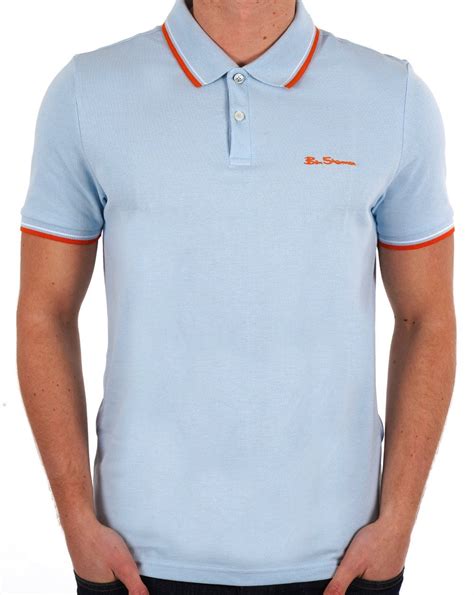 Ben Sherman Signature Polo Shirt Pale Blue 80s Casual Classics