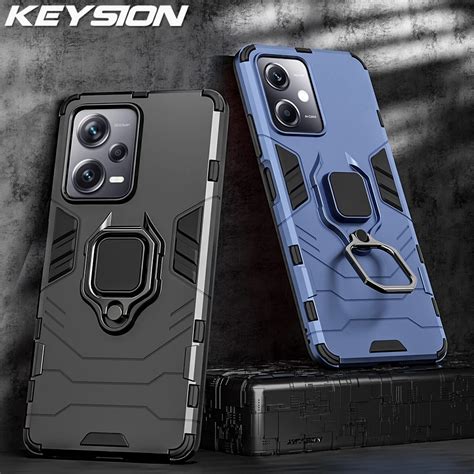 Keysion Shockproof Armor Case For Redmi Note 12 Pro 5g Silicone Pc Ring