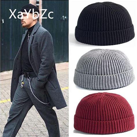 Winter Warm Beanies Casual Short Thread Hip Hop Hat Adult Men Beanie