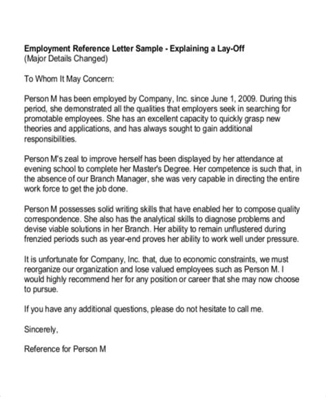 13 Employment Reference Letter Templates Free Sample Example Format Free And Premium Templates