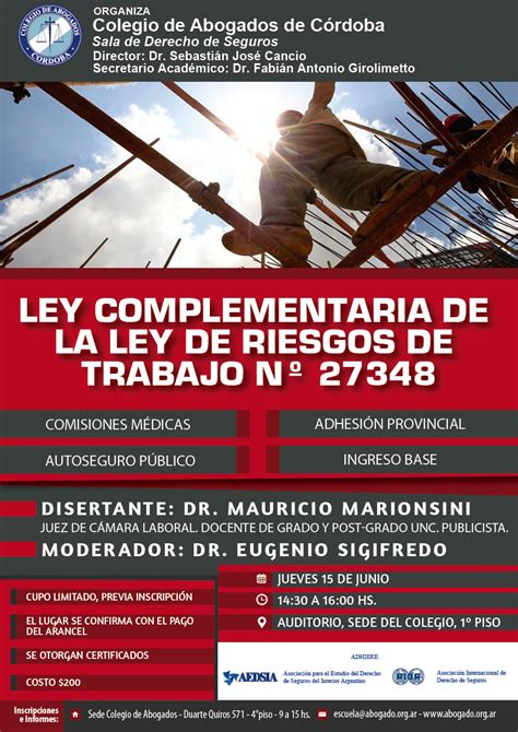 Jornada Ley Complementaria De La Ley De Riesgos Del Trabajo 27 348