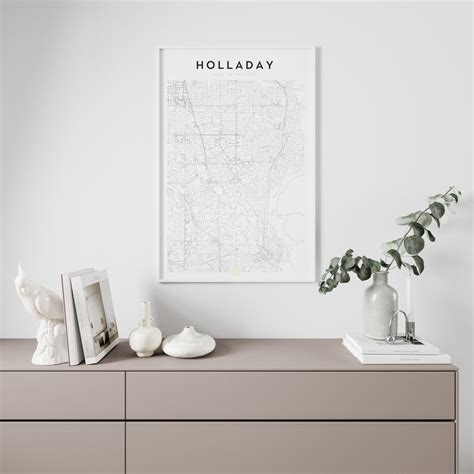 Holladay Utah Holladay Map Holladay Print Holladay Wall | Etsy