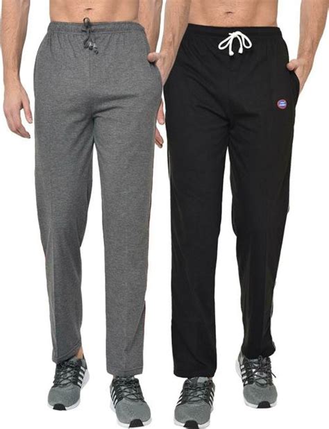 Buy Vimal Jonney Men Multicolor Solid Cotton Blend Track Pants Pack Of