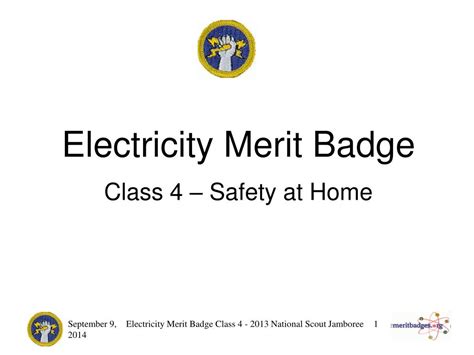 Ppt Electricity Merit Badge Class 4 Safety At Home Powerpoint