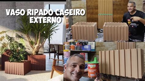 Diy Vaso Cimenticio Caseiro Imitando Ripado Area Externa Pintura Vaso