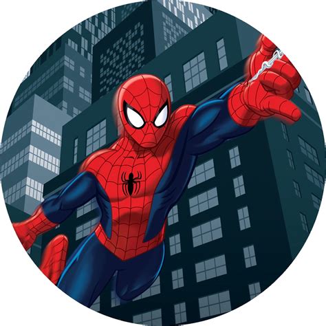 Painel De Festa Redondo Tema Homem Aranha Em Tecido Sublimado 3d Veste