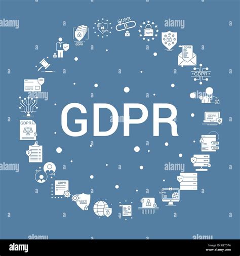 GDPR Icon Set Infographic Vector Template Stock Vector Image Art Alamy