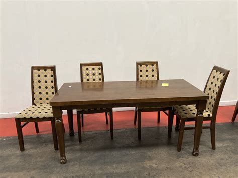 John Pye Auctions Wooden Brown Rectangular Dining Table To Include