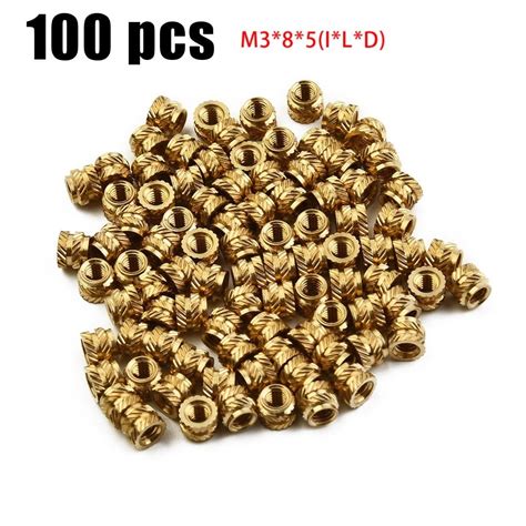 100PCS Threaded Insert Self Clinching Nut Brass Internal Thread Knurled