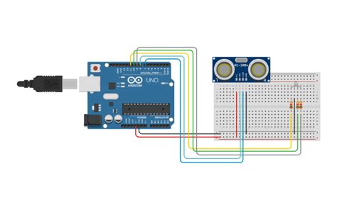 Circuit Design Sensor De Distancia Tinkercad