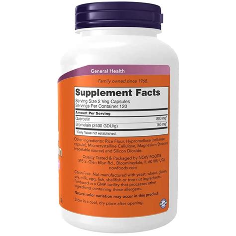 Now Foods Quercetin With Bromelain Veg Capsules Capsules