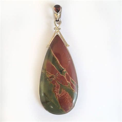 Red Creek Jasper Pendant With Garnet Offerings Jewelry By Sajen