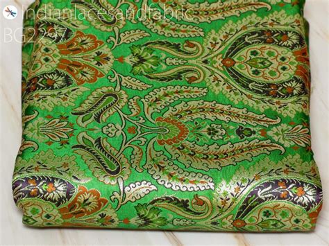 Green Brocade Fabric by Yard Banarasi Indian Bridal Wedding - Etsy