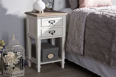 Baxton Studio Dauphine Provincial Style Weathered Oak And White Wash