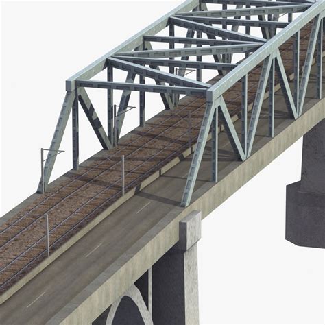 3d Model Truss Railway Bridge