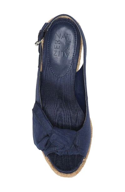 Naturalizer Bettina Slingback Espadrille Wedge Sandal In Navy Blue