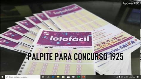 Palpites Para O Concurso da Lotofácil 1925 YouTube