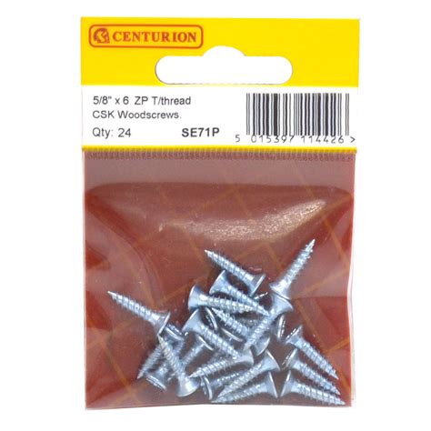 Centurion General Purpose Pozi Twin Thread Countersunk Screws 58 X 6 Zinc Plated