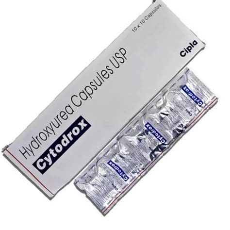 Cytodrox 500 Mg Hydroxyurea Capsules USP Cipla At 107 Stripe In