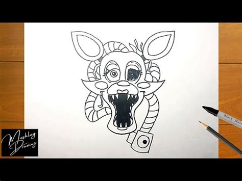 Cómo dibujar la cara de Mangle Five Nights at Freddy s