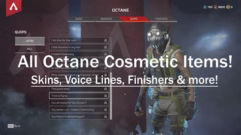 Apex Legends All Octane Skins Voice Lines Finishers And More Youtube