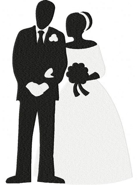 Bride And Groom Wedding Embroidery Design File Machine Etsy