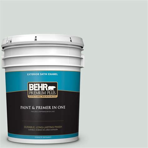 Behr Premium Plus 5 Gal Ppl 66 Iced Slate Satin Enamel Exterior Paint